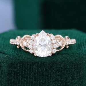 Pear Cut Lab Grown Diamond Infinity Pavé Engagement Ring