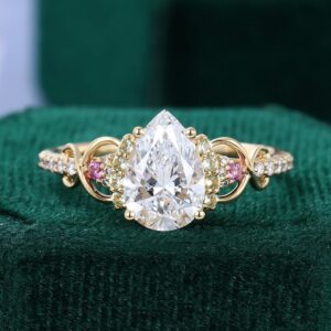Pear Cut 1.5 Carat Lab Diamond Infinity Pavé Engagement Ring