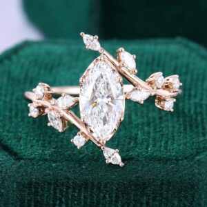 TwigLine | 1CT Marquise Cut Lab Diamond Engagement Ring