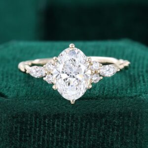 1.5CT Oval Cut Lab Diamond Twisted Band Engagement Ring
